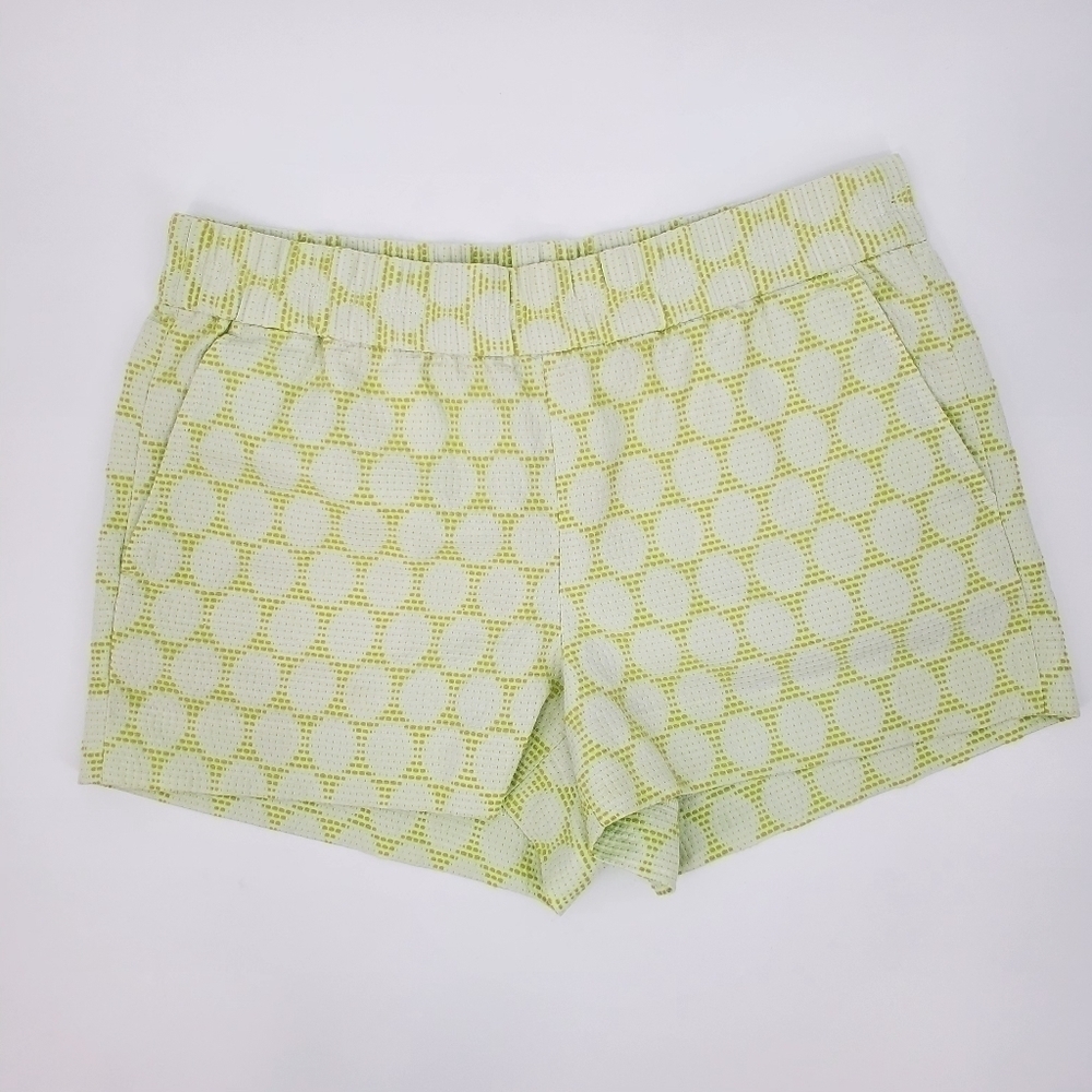 J.Crew Factory Women's Neon Green Polka Dot Pull on Shorts